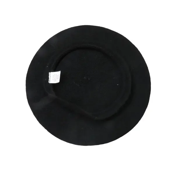 1990s Vintage Black Beret Hat - Picture 3 of 4